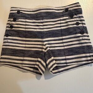 LOFT Black and White Striped Women Shorts